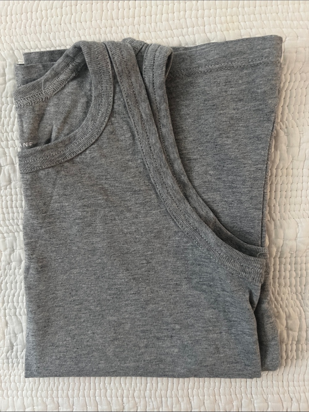 Everlane Women's Grey Ribbed Tank Top